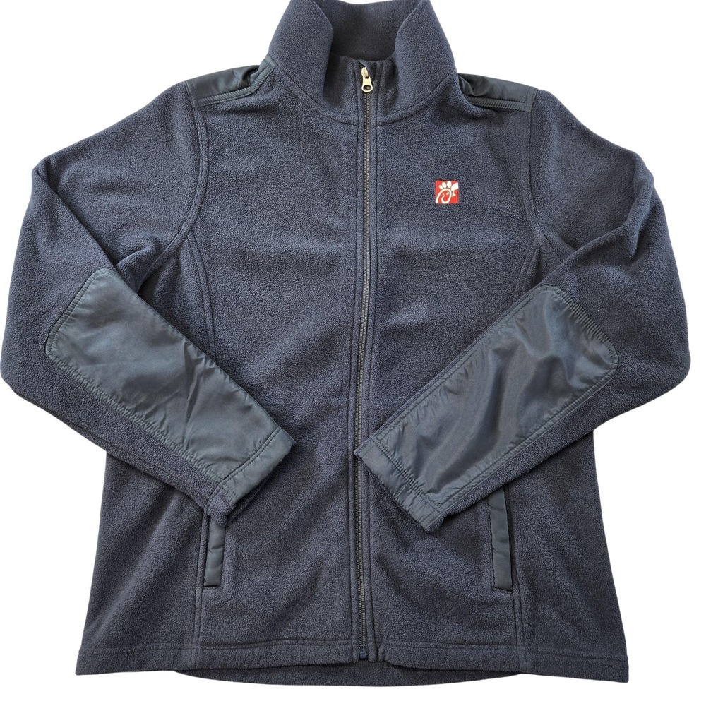 TEAM Style Jacket Womens L Blue Fleece Full Zip Pockets‎ Embroidered Logo